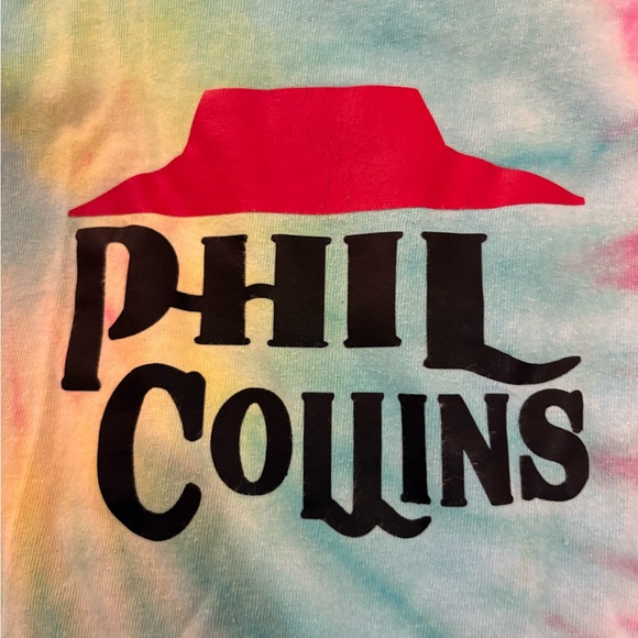 Phil Collins Tie-Dye Band Tee Rainbow Swirl Graphic T-Shirt Size XL - Picture 2 of 3